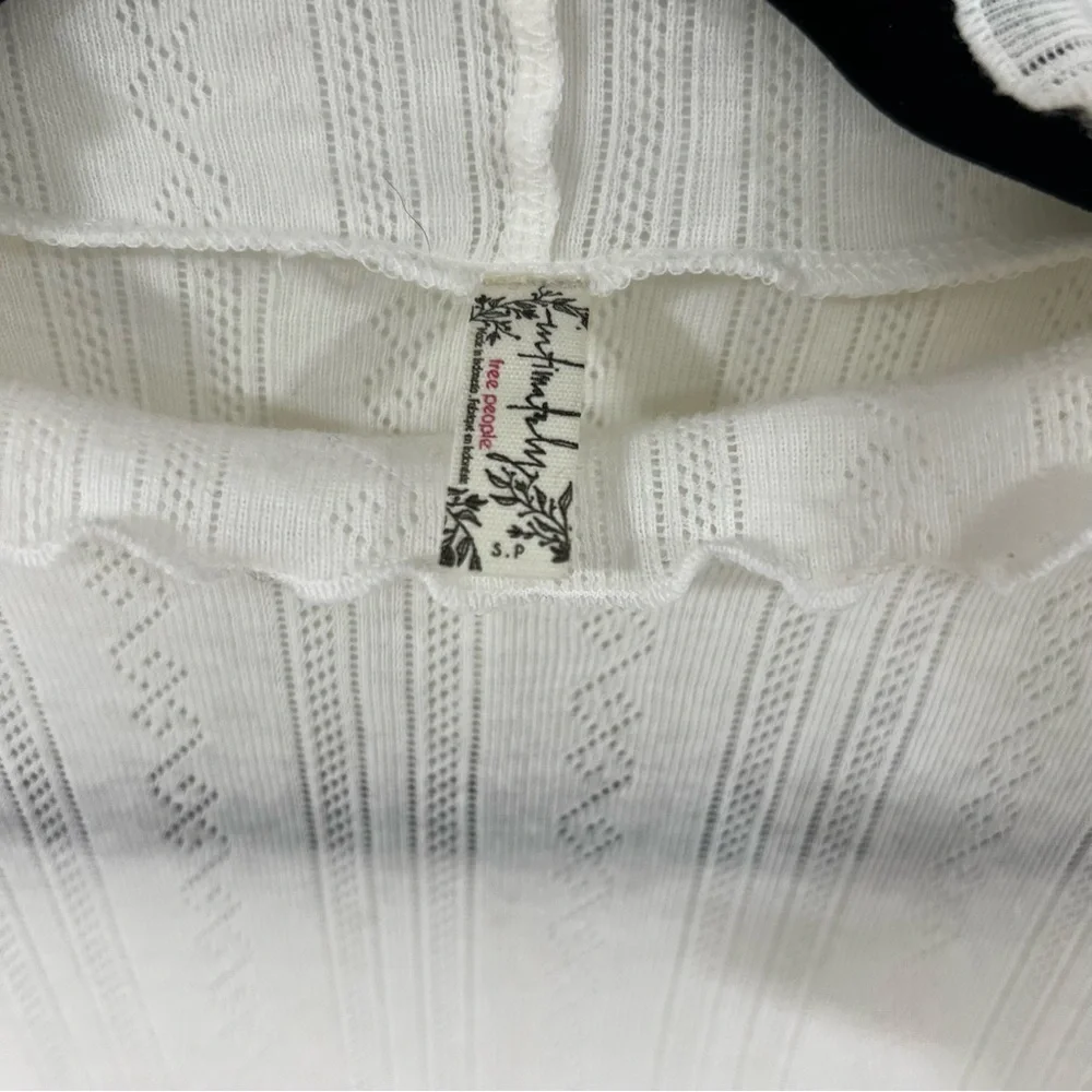 Free People Cream Ruffled Blouse